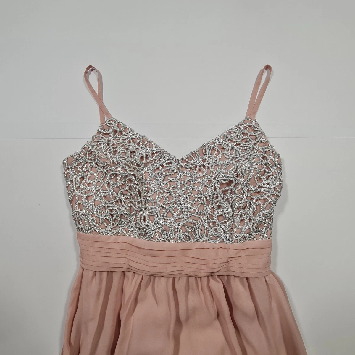 Ariella London Womens Dress Pink 16 UK Delora Silver Lace A