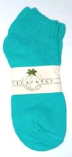 Rare Women's Vintage Anklet Socks Cucamonga Clothing Co. Teal New Old Stock 7.5"