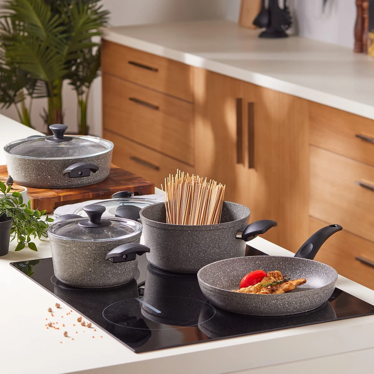 Induction Cookware Set Karaca Biogranite Non Stick 7 Piece