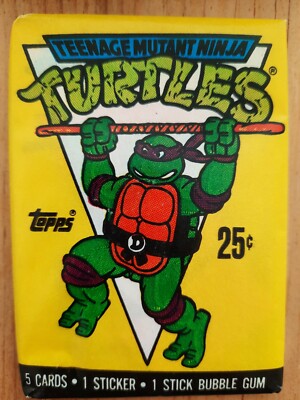 1989 Teenage Mutant Ninja Turtles 1 Wax Pack 5 cards 1 sticker