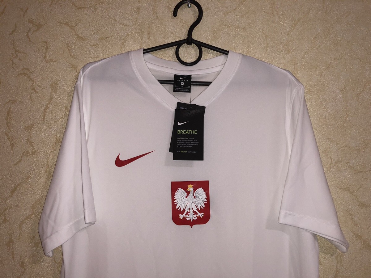 Rare Poland National Football Team Jersey Size M Mens Nike White 