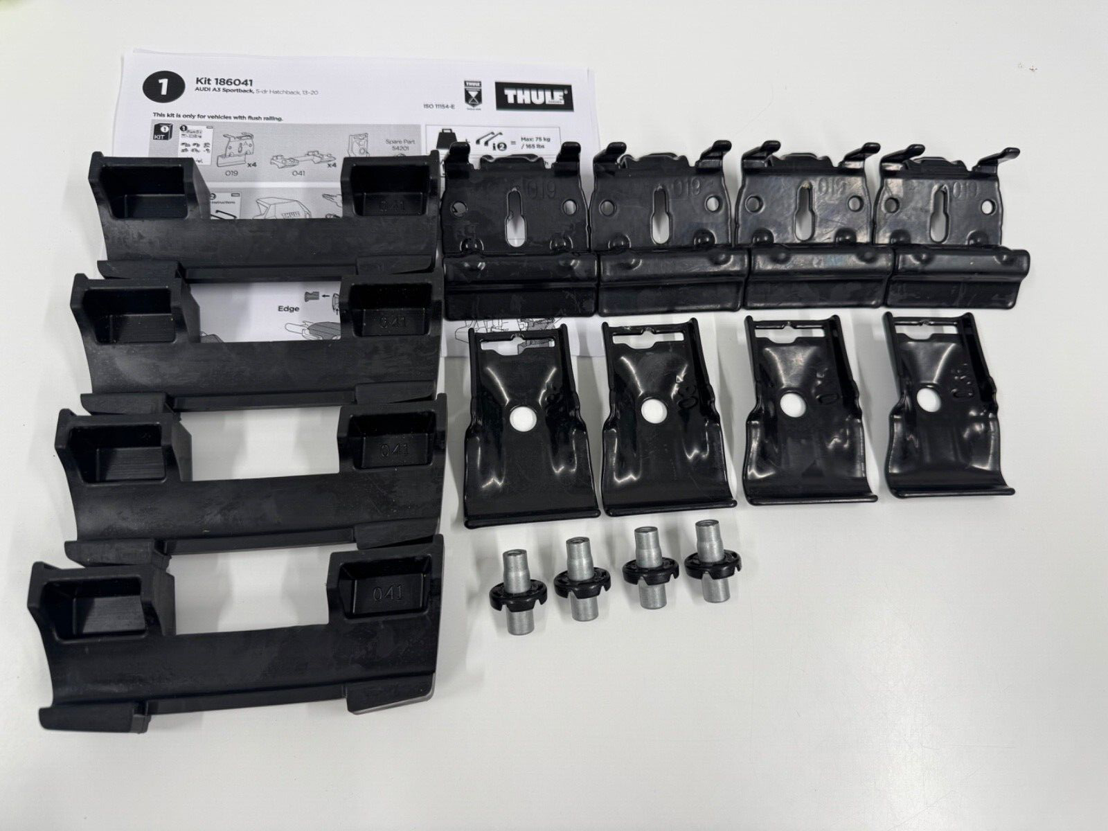 THULE FITTING KIT 6041 used no box fits AUDI A3 Sportback, 5-dr Hatchback, 13–