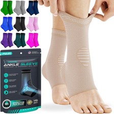 Foot  Ankle Brace Socks for Sprained Ankle Compression Sleeve, Skin SMALL 