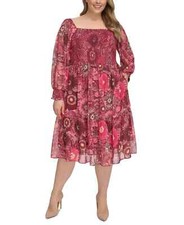 Vince Camuto Plus Size Balloon-Sleeve Smock Ber 22W 14W