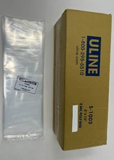 Uline 4x12 - 2 mil. - Clear Poly Bags - 100 Count - Open Top - Brand New