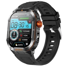 Military Smart Watch for Men(Call Receive/Dial)Rugged Tactical Fitness Tracker