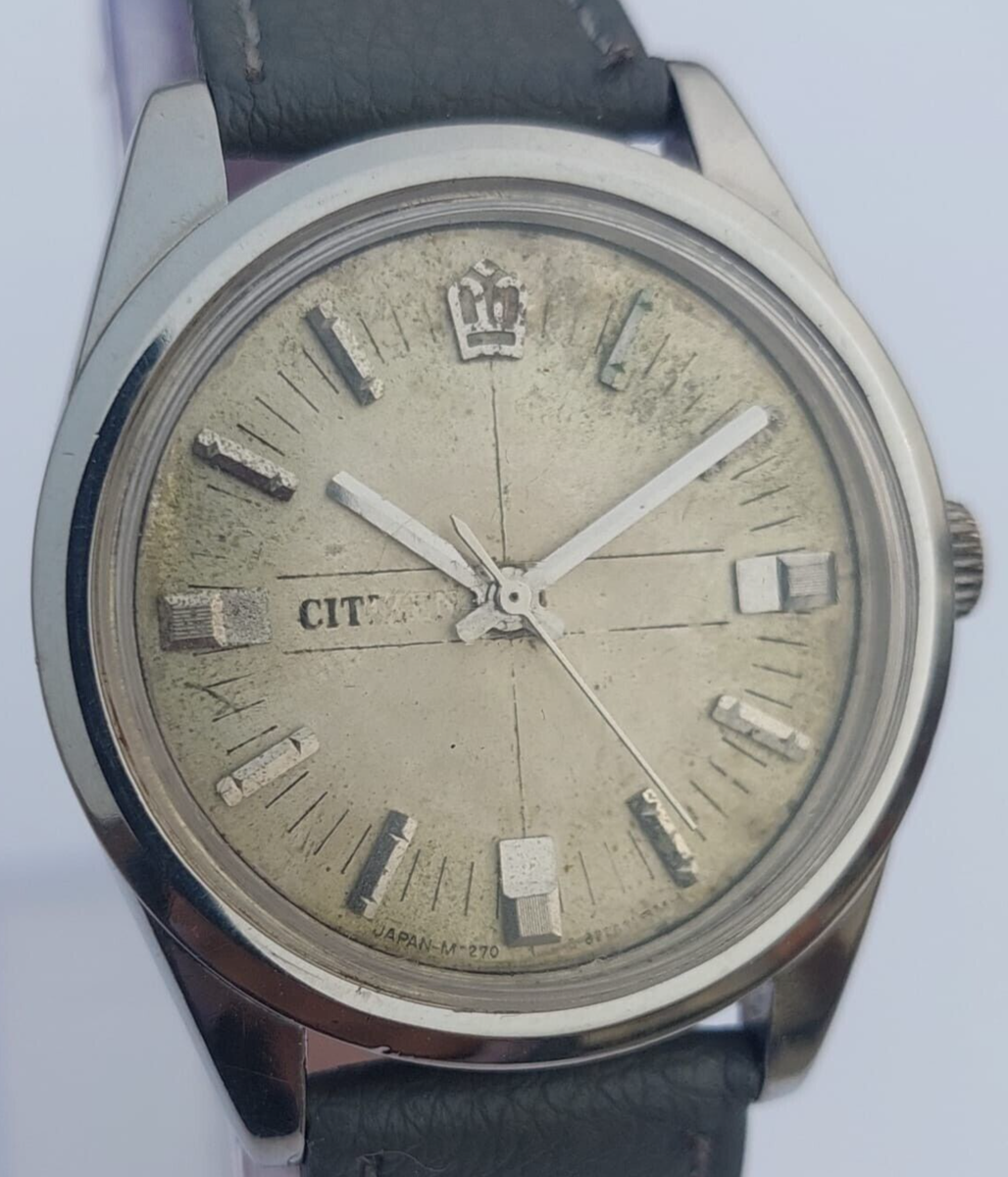 Citizen 8270 A 53-001 Hand Wind, Silver Dial Rare Vintage Men's