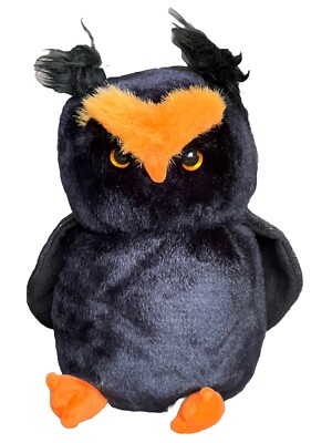 Ty Beanie Buddy Fogs Black and Orange Owl 10  Plush Toy