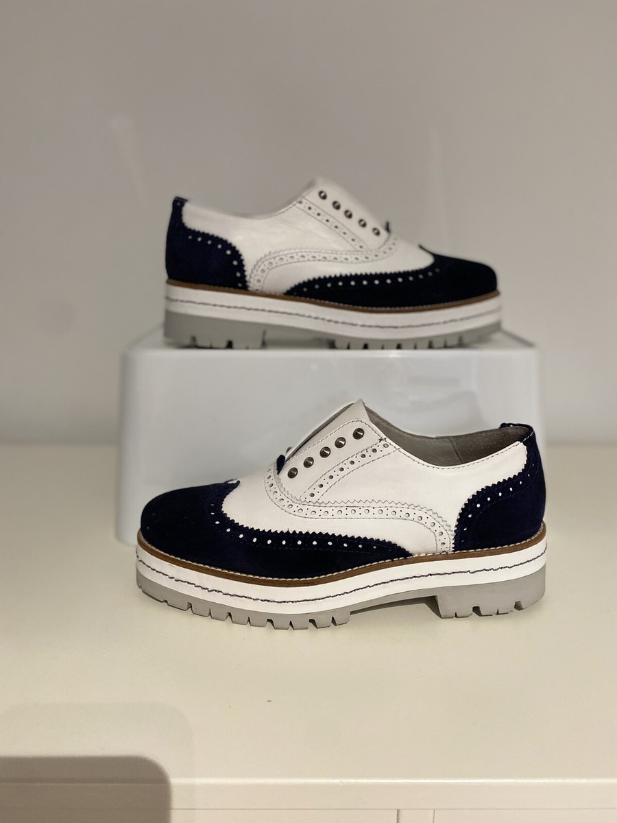 Sneaker Ladies Brogues Next Chunky Leather Lace Up Brogue In LIGHT