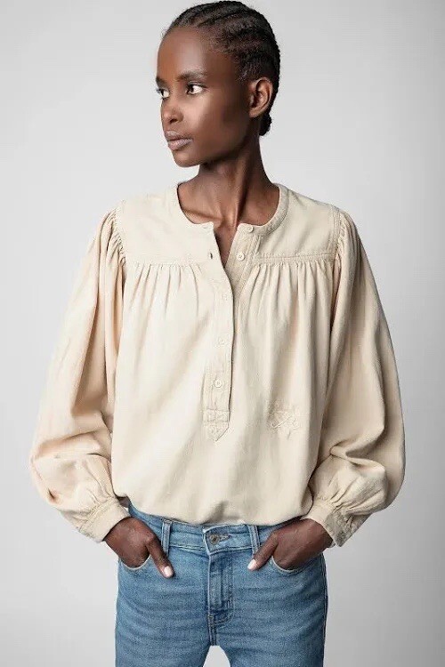 267650 Zadig & Voltaire Tigy Cotton Twill Blouse Top Shirt 267650 Zadig & Voltaire Tigy Cotton Twill Blouse Top Shirt