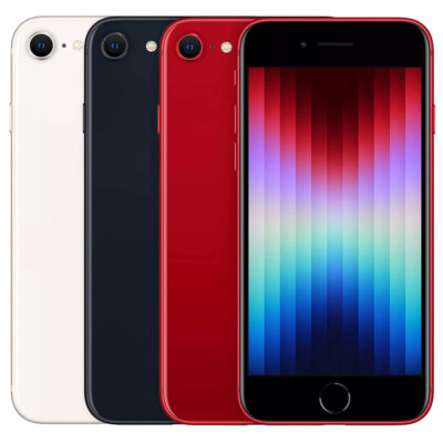 New Sealed Apple iPhone SE 3rd Gen (2022) 128GB Factory Unlocked Smartphone US