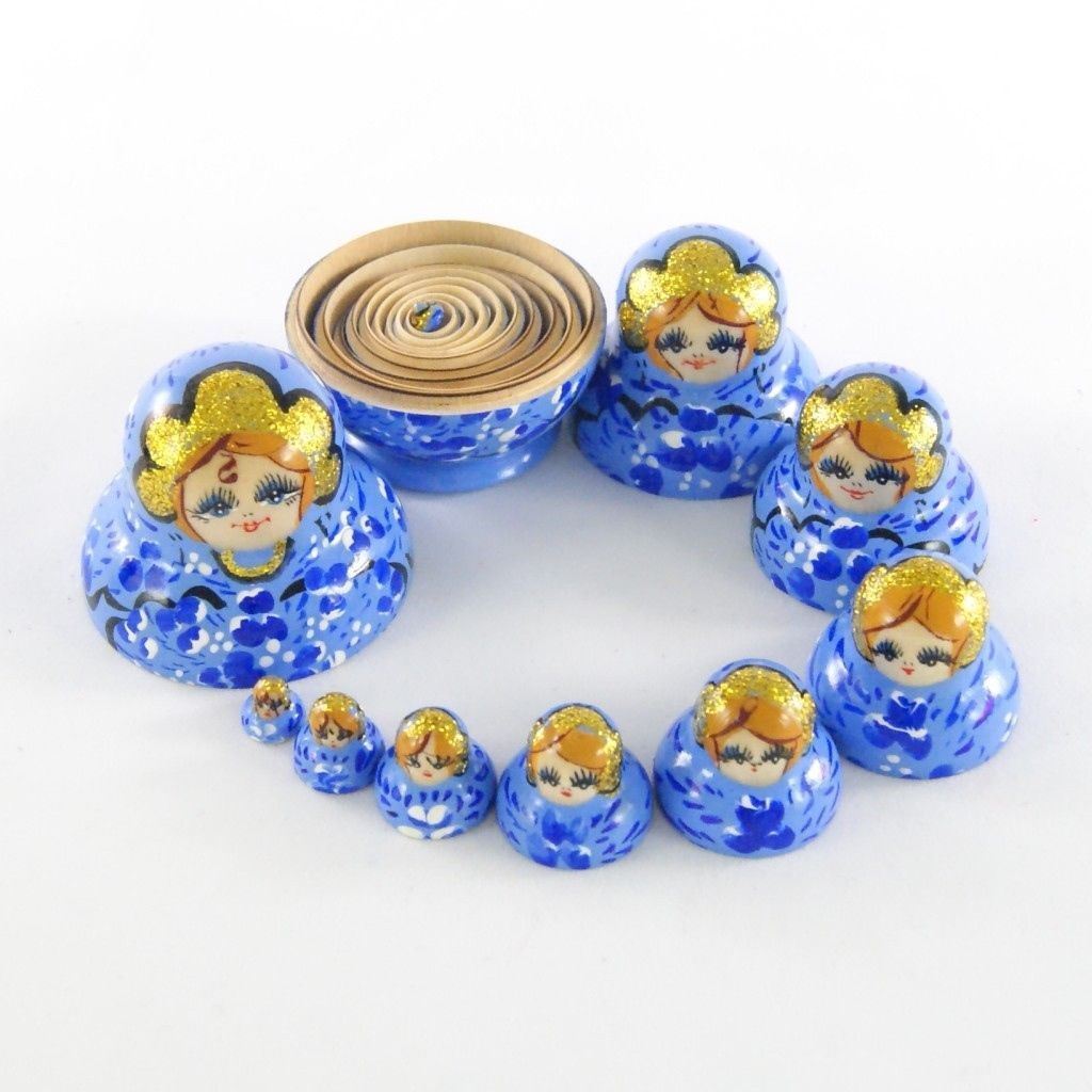 Small 10 Pcs Sky Blue With Ultramarine