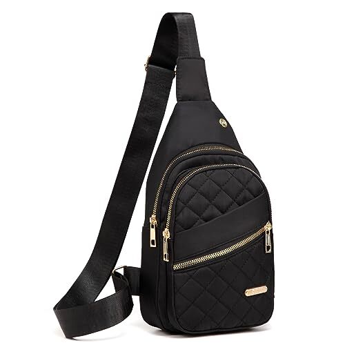 New Black Small Sling Backpack Chest Daypack Crossbody Bag for Women and Men Black Womens Crossbody Small Sling Backpack Travel Sling Bag  main image 4