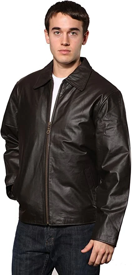 Chaqueta de cuero Wilda Harrison nueva sin etiquetas, talla 2XL, color marrón, chaleco forro con cremallera Foto 2 de 4