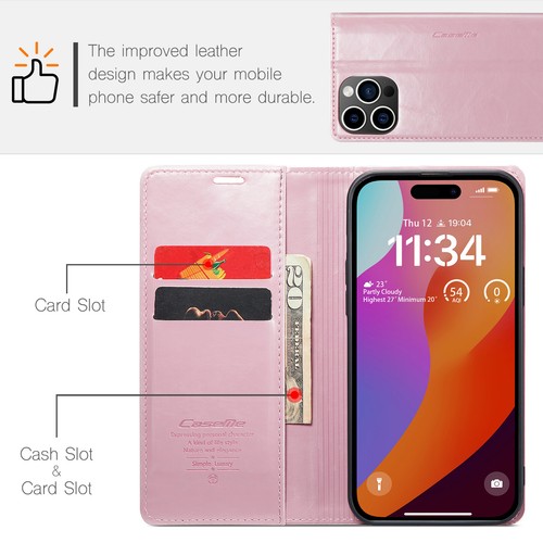 Funda de Cuero para iPhone 16 15 Pro Max 14/13/12/11 Abatible Billetera Soporte Teléfono Estuche - Imagen 8 de 60
