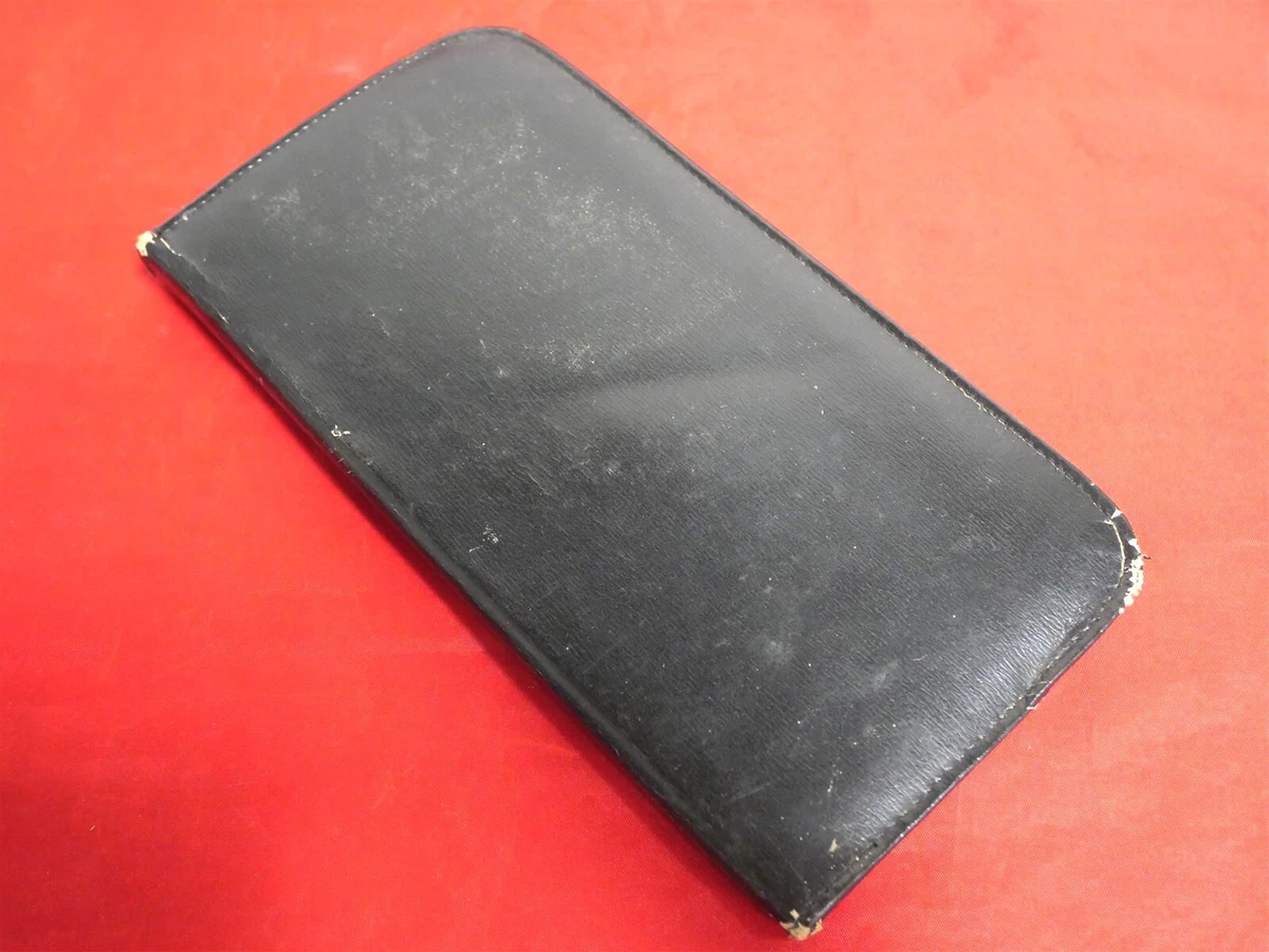Vintage MENS's Grooming KIT Leather Bound Zipper CASE Black Made in Austria