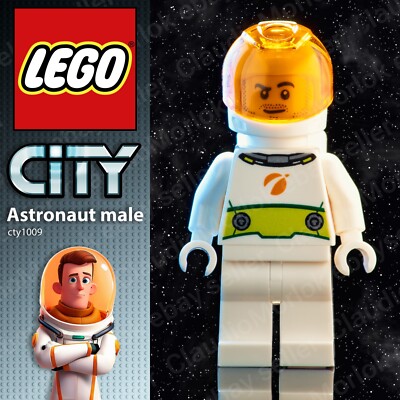   Lego Astronaut männliche Minifigur cty1009 City Space Port Astronaut White Lime