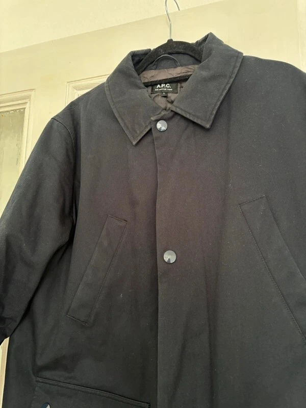 A.P.C. Mens Dark Navy Military Style Vintage Jacket (Size L) - Image 3 of 4