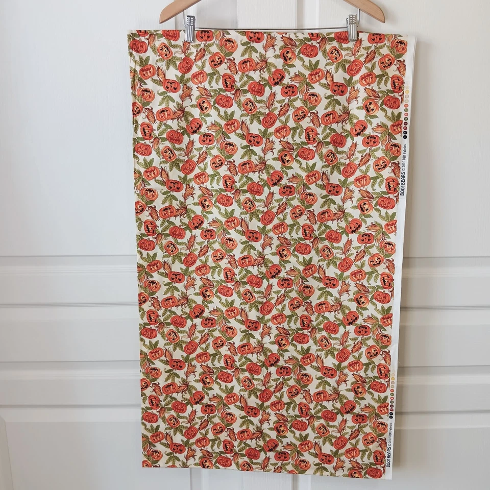 Boo! Telas de algodón Bears by RJR Jack-o-lanterns orejas de maíz 45" por yarda Foto 2 de 4