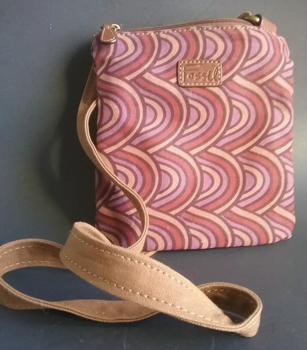 Fossil Canvas Crossbody Purse with Built in Wallet