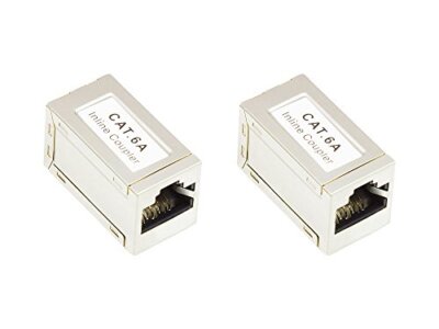 10 Stk. Cat.6A RJ45 Patchkabel Kupplung Adapter Verlängerung LAN silber