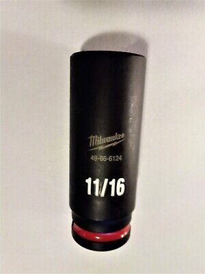 MILWAUKEE Shockwave Impact Deep Socket 11/16 in x 3/8Dr # 49-66-6124 | eBay