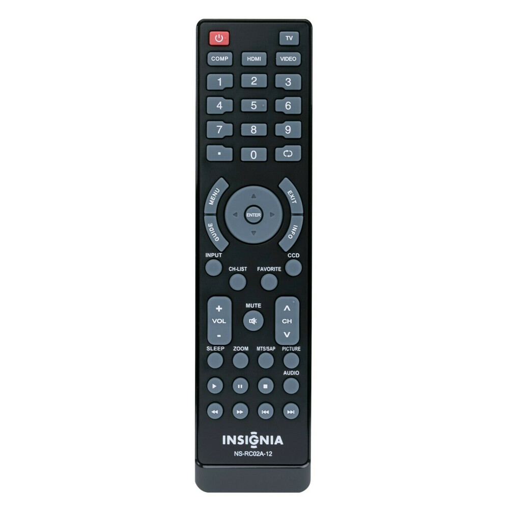 Replacement Remote Control For Insignia TVs (Model NS-RC02A-12) - Fits NS-32L120A13, NS-40L240A13 & More