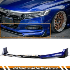 For 18-20 Honda Accord ACR Still Night Pearl Blue Front Bumper Lip Splitter Kit
