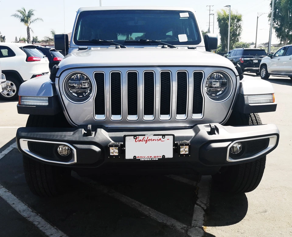 Universal Fit Steel License Plate Frame Mount Brackets For 3-Inch LED Pod Lights - Image 4 of 4