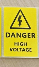 Large Danger high voltage - Voltage Labels 76mm x 51mm