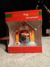 LITTLEGIFTS- PUG DOG HOUSE ORNAMENT
