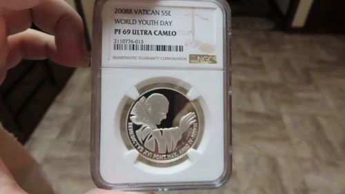 VATICAN CITY. 2008, 5 Euro, Silver - NGC PF69 - Top Pop 🥇 World Youth Day