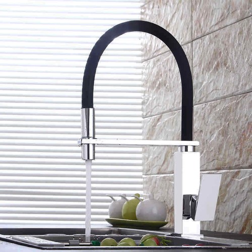 Pull Down Küchenspüle drehbare Mischbatterie 1 Griff Loch Deckmontage Messing Wasserhähne - Bild 2 von 18