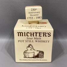 Rare Michter's 750 ML Square Decanter 230th Anniversary 1983 Lebanon County PA