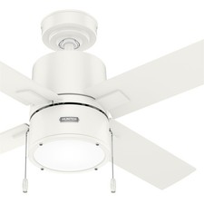 Hunter Fan 42 in Fresh White Indoor Ceiling Fan with Light and Pull Chain Indoor