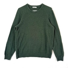 MARINE LAYER Marl Crew Cotton Merino Wool Preppy Knit Sweater Mens M Green