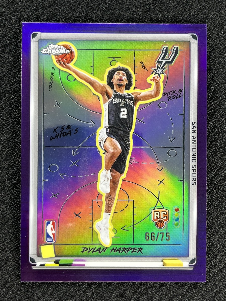 2025-26 Topps Chrome Dylan Harper #XW-9 X's And Whoa's RC Purple Refractor /75