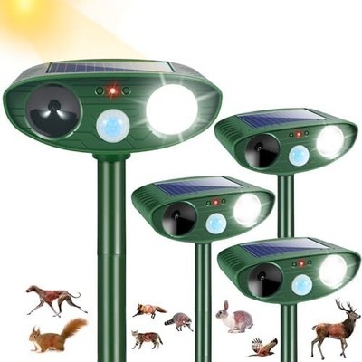 2026 New Squirrel Racoon Fortress Pro Deer Repellent, Solar Ultrasonic Animal Re