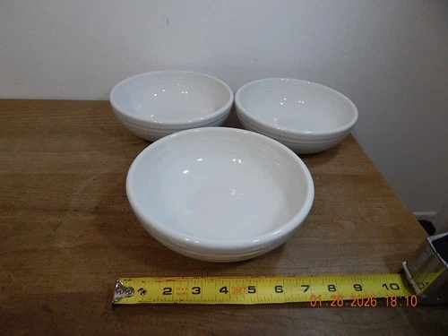 Fiesta White Bistro Coupe Medium Bowl 7 3/4"USA LOT OF 3