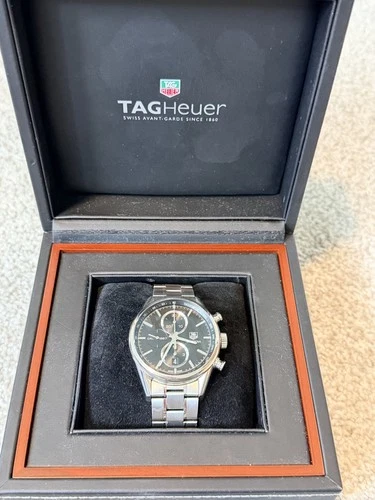 Tag Heuer 41mm Men's Watch Carrera Automatic Chronograph Cal 1887  CAR2110-4 