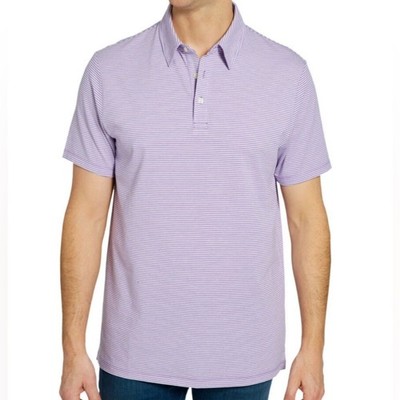 Members Mark Men s Striped Polo Size M Violet Stripe