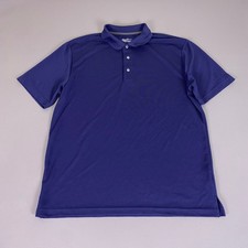 Ben Hogan Performance Polo Shir tMen's Large Blue Textured Short Sleeve Golf