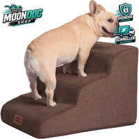 Hundetreppe 3 Stufen 40Cm Hoch Rutschfest Waschbarer Bezug Braun FüR Kleine