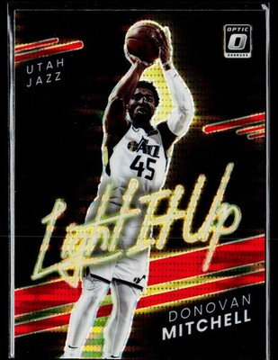 2021-22 Donruss Optic #14 Donovan Mitchell Light It Up Red Pulsar