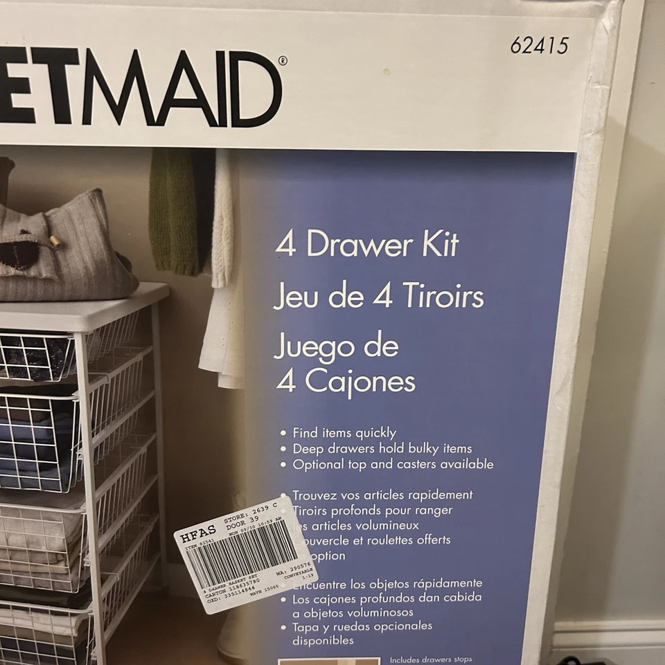 Closetmaid 4 Drawer Kit Storage Drawers 62415 - Image 3 of 4