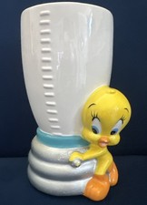 Jarrón porta utensilios de cerámica vintage 1998 Tweety Bird Warner Bros Studio Store