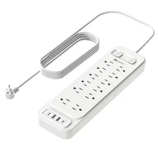 Surge Protector, Power Strip with Dual Independent Switches, HITRENDS Extensi...