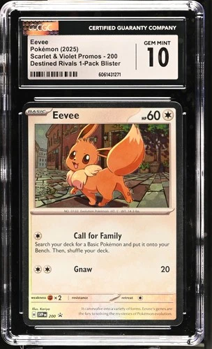 CGC 10 GEM MINT Eevee 200 DESTINED RIVALS SVP Black Star PROMO Pokemon Card 271