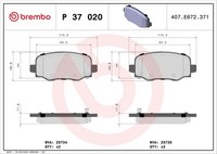 Brembo P 37 020 Bremsbelagsatz, Scheibenbremse For Chrysler Jeep Jeep (Gac Fca)
