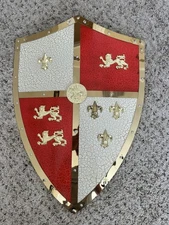 S3316 MEDIEVAL CROSS LION CRUSADER ARMY IRON SHIELD IRIS KNIGHT 25.3" X 17.4"